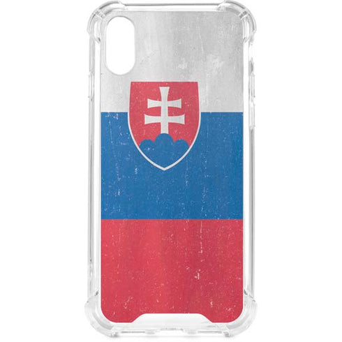 Slovakia Flag Distressed iPhone XS Clear Case